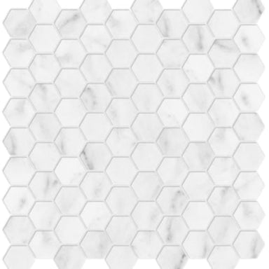 Bianco Venatino in 1.25 In Hexagon Honed